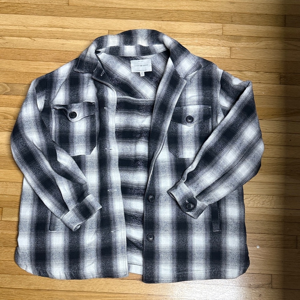 Lucky Brand Black and White Plaid Jacket